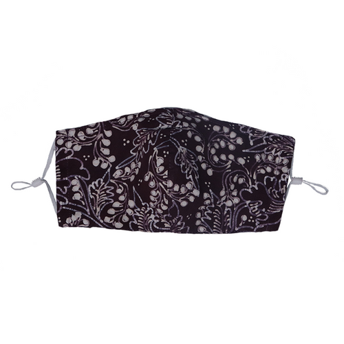 Hand Dyed Indonesia Batik Face Mask Three Layers 100% Cotton with Nose Wire Filter Pocket Soft Elastic Band