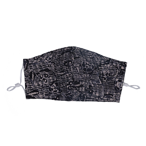 Hand Dyed Indonesia Batik Face Mask Three Layers 100% Cotton with Nose Wire Filter Pocket Soft Elastic Band