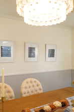 Load image into Gallery viewer, 3 Piece Framed Batik Fabric Wall Art, Hand Dyed Hand Stamped Tie Dye Textile