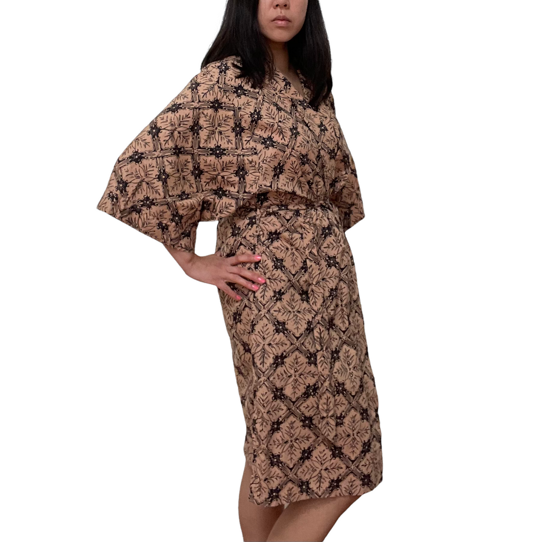 Handmade Batik Robe/ Kimono - Cotton - Harvest