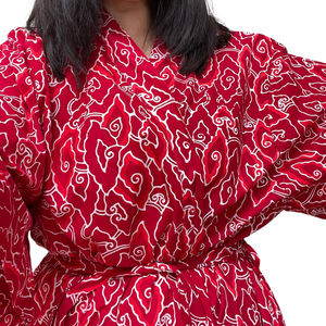 Handmade Batik Robe/ Kimono - Cotton - Storm