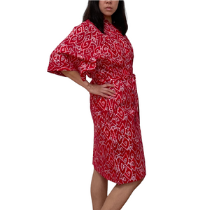 Handmade Batik Robe/ Kimono - Cotton - Storm