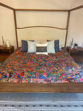 Load image into Gallery viewer, Handmade Reversible Batik Quilt Blanket / Throw - TR0039 - Queen and King Bed Size 87&quot;x87&quot;