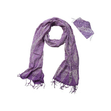 Load image into Gallery viewer, Hand Dyed Indonesia Batik Face Covering 100% Cotton - Purple Blade