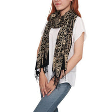 Load image into Gallery viewer, Handmade Batik Scarf - Cotton - Hibiscus in Brown