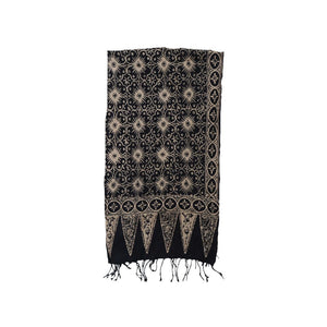 Handmade Batik Scarf - Cotton - Hibiscus in Brown