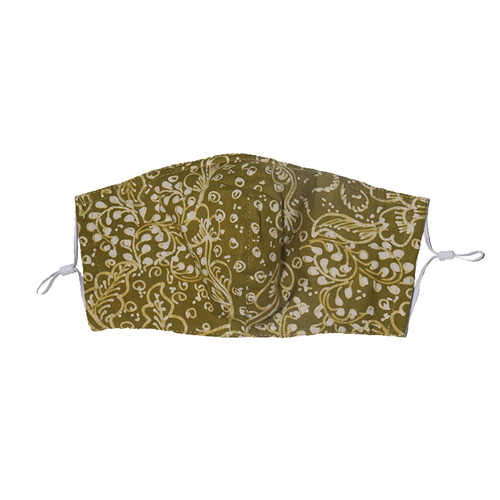 Hand Dyed Indonesia Batik Face Mask Three Layers 100% Cotton with Nose Wire Filter Pocket Soft Elastic Band