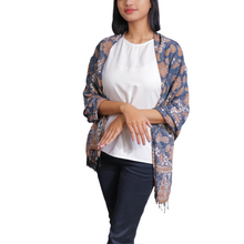 Load image into Gallery viewer, Botanically Dyed Batik Scarf, Cotton, Natural Dye, Kawung Ceplok