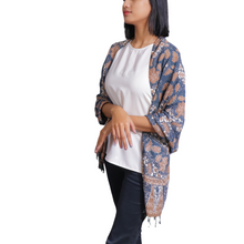 Load image into Gallery viewer, Botanically Dyed Batik Scarf, Cotton, Natural Dye, Kawung Ceplok