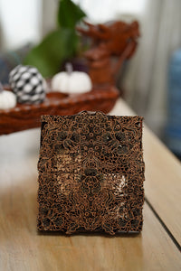 Batik Copper Cap Stamp Indonesian Metal Hand-Stamped Vintage Flower