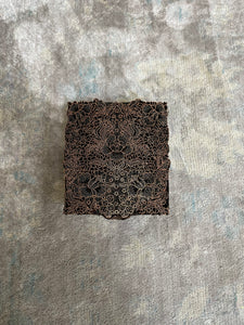 Batik Copper Cap Stamp Indonesian Metal Hand-Stamped Vintage Flower