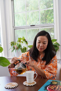 Handmade Batik Robe/ Kimono - Cotton - Carnelian