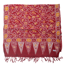 Load image into Gallery viewer, Handmade Batik Scarf - Cotton - Foliage in Red