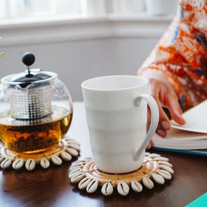 Coaster Rattan & Seashells - Set of Two
