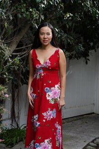 Kasih Coop Dress Moza Red Over the Knee Sleeveless