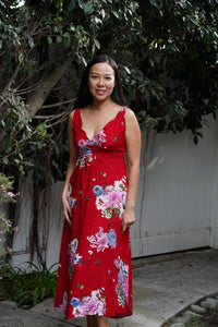 Kasih Coop Dress Moza Red Over the Knee Sleeveless