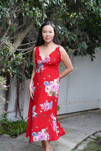 Kasih Coop Dress Moza Red Over the Knee Sleeveless