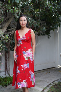 Kasih Coop Dress Moza Red Over the Knee Sleeveless