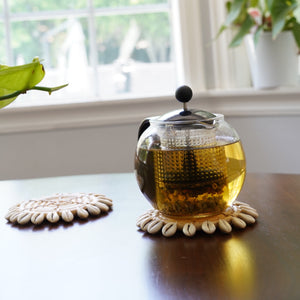 Coaster Rattan & Seashells - Set of Two
