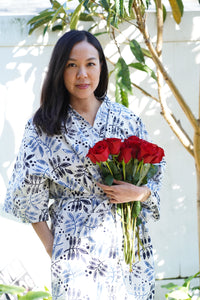 Handmade Batik Robe/ Kimono - Cotton - Tamarind