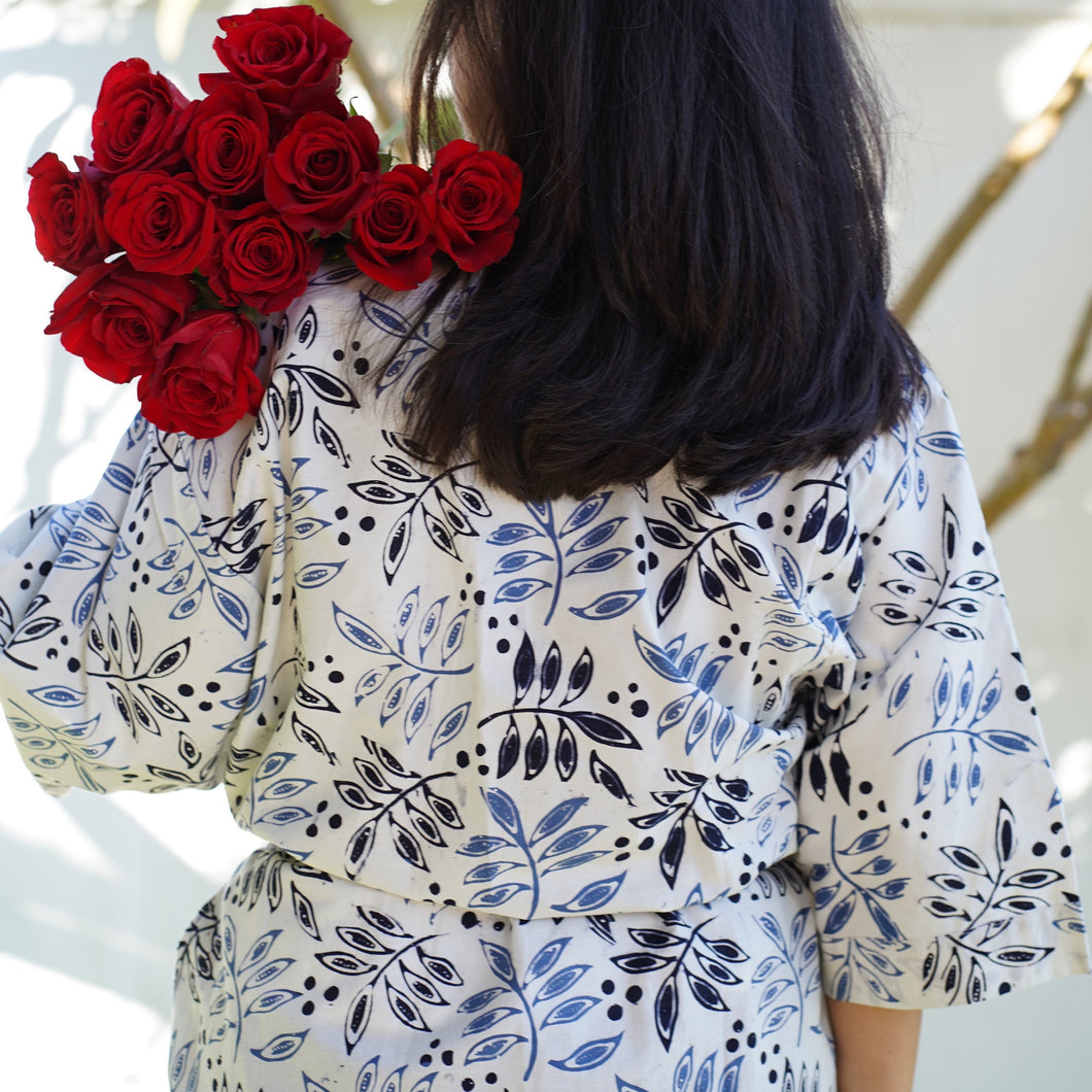 Handmade Batik Robe/ Kimono - Cotton - Tamarind
