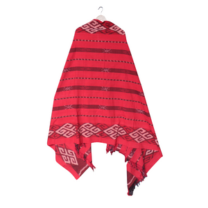 Ikat Blanket Throw, Red Handwoven in Indonesia