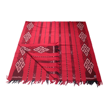 Load image into Gallery viewer, Ikat Blanket Throw, Red Handwoven in Indonesia