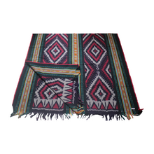Load image into Gallery viewer, Ikat Blanket Throw, Black &amp; Red, Handwoven in Indonesia