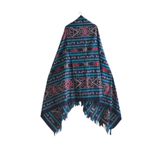 Load image into Gallery viewer, Ikat Blanket Throw, Blue, Handwoven in Indonesia