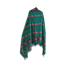 Load image into Gallery viewer, Ikat Blanket Throw, Green, Handwoven in Indonesia