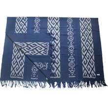 Load image into Gallery viewer, Ikat Blanket Throw, Blue Handwoven in Indonesia