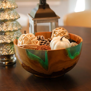 Teak Wood With Resin Big Fruit Bowl