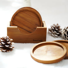 Load image into Gallery viewer, Handmade Teak Wood Coaster Set of Four