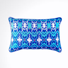 Load image into Gallery viewer, Ikat Pillow Cover, Blue. Cover Only with No Insert. 12x18 inches