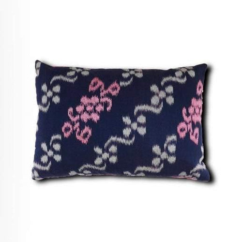 Ikat Pillow Cover, Pink & Blue. Cover Only with No Insert. 12x18 inches