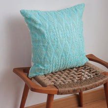 Load image into Gallery viewer, Pillow / Cushion Cover - Ikat in Silk &amp; Cotton - Blue