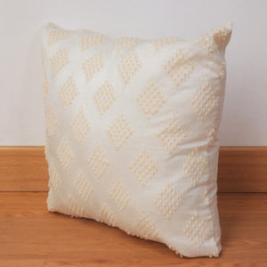 Pillow / Cushion Cover - Ikat in Silk & Cotton - Cream