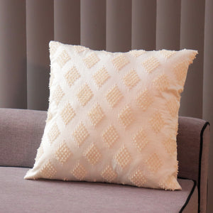 Pillow / Cushion Cover - Ikat in Silk & Cotton - Cream