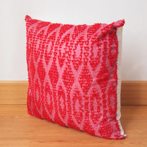 Pillow / Cushion Cover - Ikat in Silk & Cotton - Red