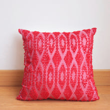 Load image into Gallery viewer, Pillow / Cushion Cover - Ikat in Silk &amp; Cotton - Red