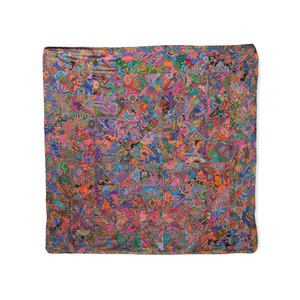 Handmade Reversible Batik Quilt Blanket / Throw - TR0037 - Queen and King Bed Size 87"x87"