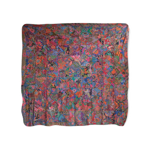 Handmade Reversible Printed Batik Quilt Blanket / Throw - TR0038 - Size 87"x87"