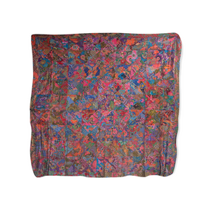 Handmade Reversible Printed Batik Quilt Blanket / Throw - TR0038 - Size 87"x87"