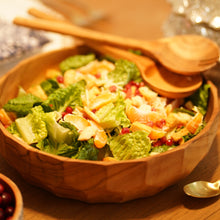 Load image into Gallery viewer, Teak Wood Big Carving Salad Bowl