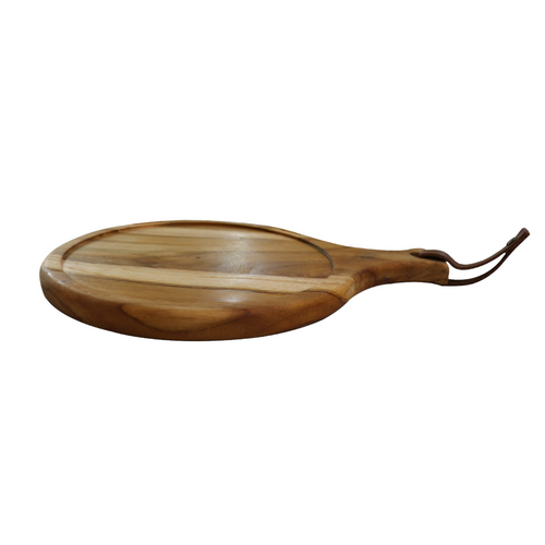 Small Charcuterie Board or Pizza Serving Tray Teak Wood