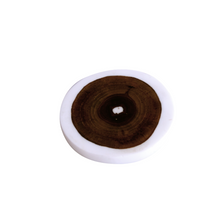Load image into Gallery viewer, Handmade White Resin Mix with Wood Coaster, Set of Two