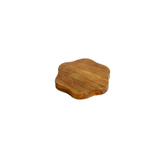 Load image into Gallery viewer, Handmade Teak Wood Flower Coaster, Set of Two