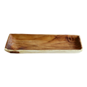 Teak Wood Rectangle Serving Server Tray large 14" x 5"