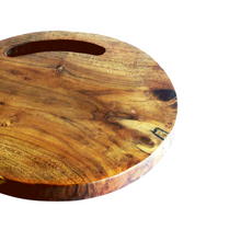 Load image into Gallery viewer, Round Teak wood cutting board