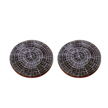 Load image into Gallery viewer, Handmade Blue Printed Wood Coaster Set of Two